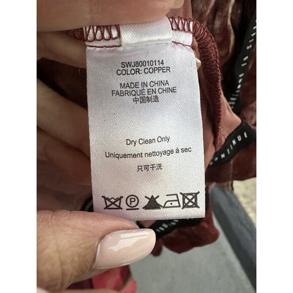 Sleeping With Jacques Net Sustain Bon Vivant Belted Velvet Robe Copper sz US 6 - Picture 15 of 16